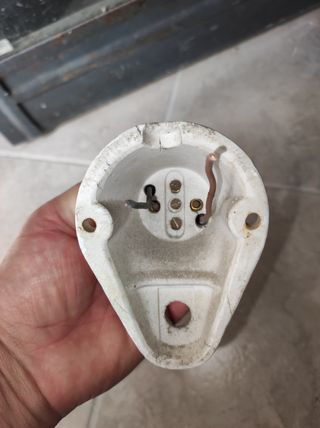 Porta lampada vintage ceramica bianca