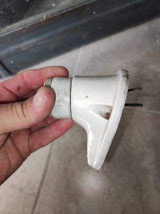 Porta lampada vintage ceramica bianca