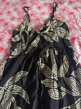 Vestido largo negro  estampado