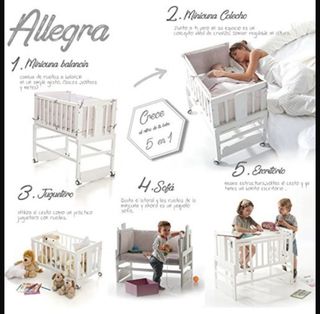 Minicuna allegra 5 en 1 blanca