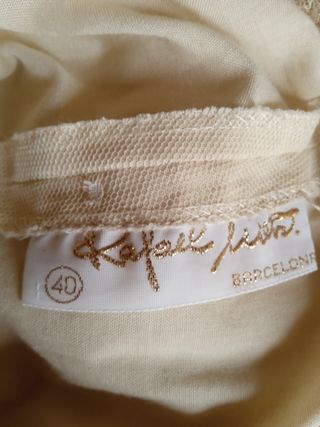 Vestido Tul Vintage Beige