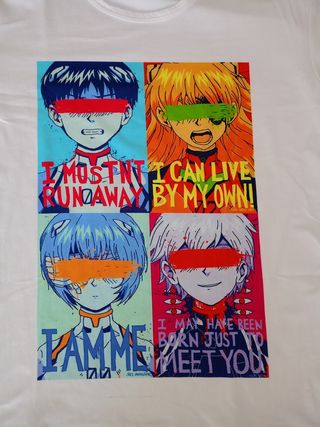 Camiseta Evangelion multicolor