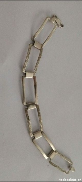 #1042 pulsera plata 925 eslabón cuadrado