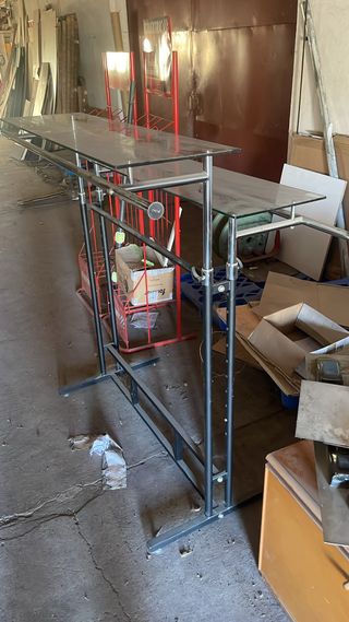 Mostrador ropa - 2 uds. - vidrio y metal