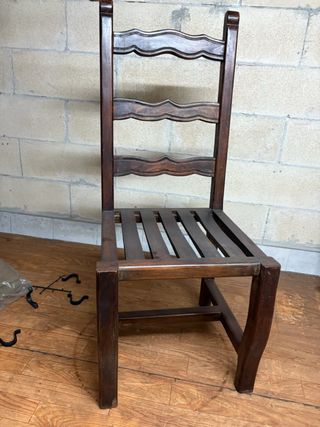 6 Sillas Madera Maciza Marrón