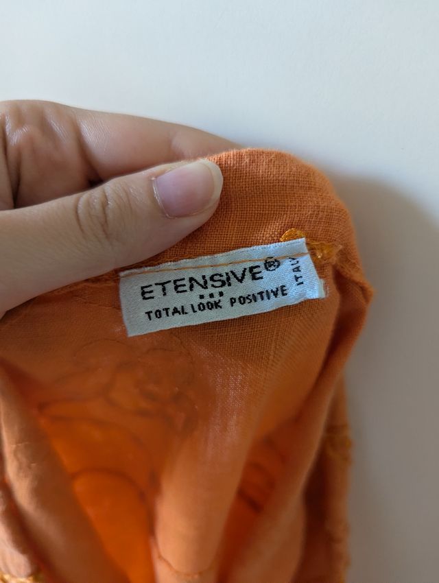 Gonna lunga / abito arancione in lino