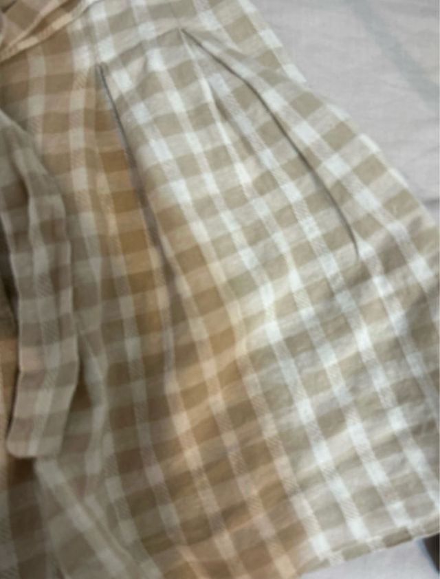 Shorts cuadros Zara beige