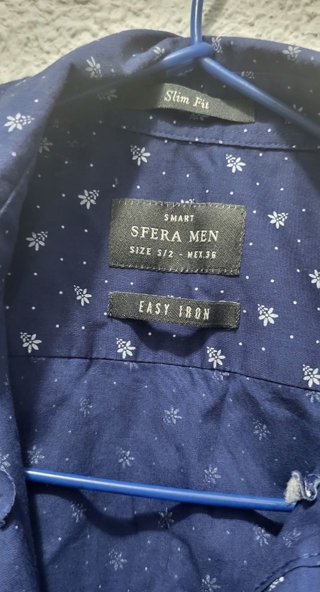 Camisa Springs azul manga corta