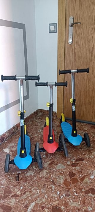 Patin Oxelo B1 3Ruedas 2Azules 1Naranja