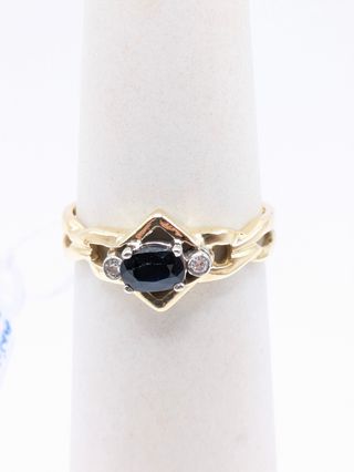 Anillo oro 18k zafiro