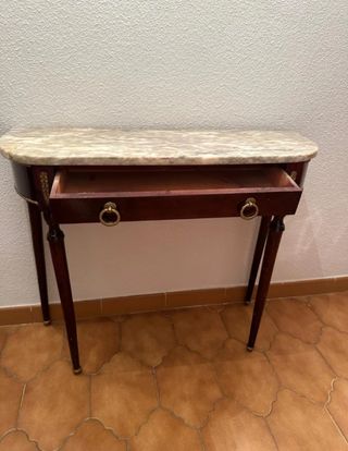 Mesa consola mármol - madera - estilo clásico
