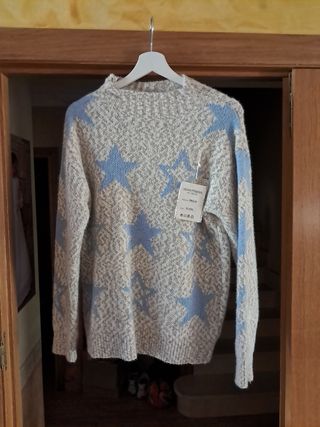 Lote 2 Jerséis XL nuevos: beige rosa azul