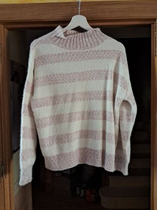 Lote 2 Jerséis XL nuevos: beige rosa azul