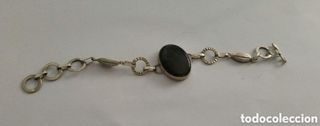 #1049 pulsera plata con lapislazuli
