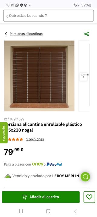 2 Persianas del Leroy Merlin seminuevas.