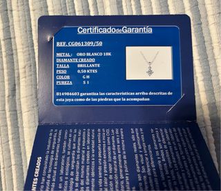 Colgante de oro blanco con diamante. 