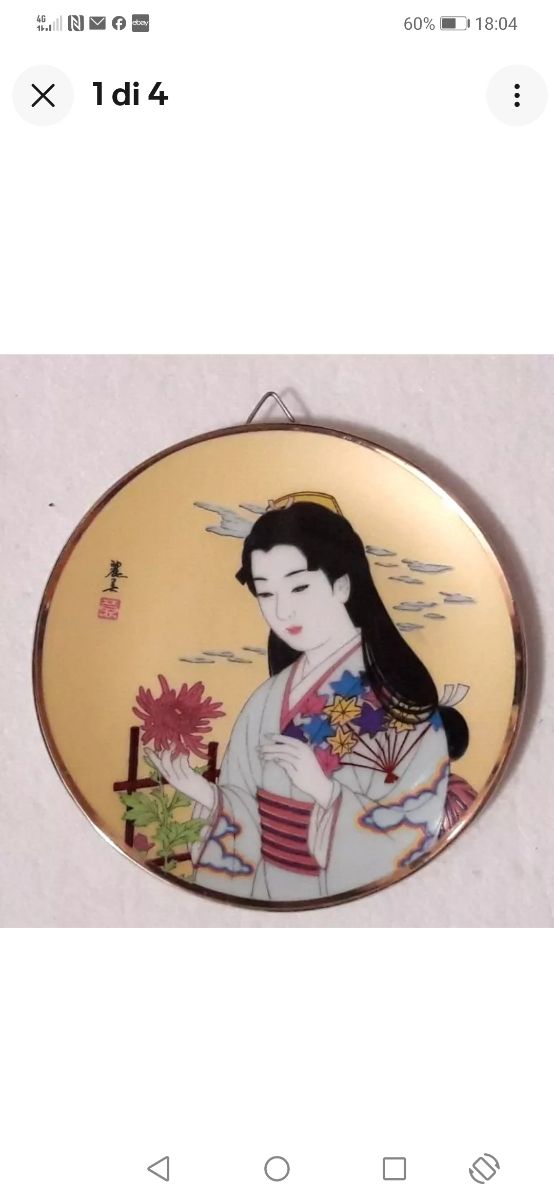 Piattino decorativo geisha Japan vintage