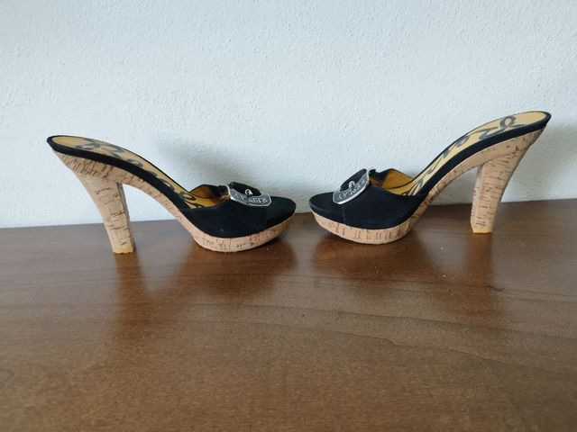 Sandali Replay neri con tacco