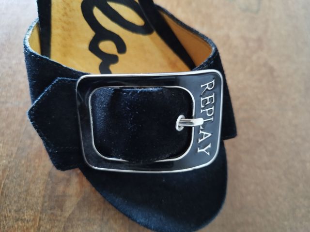 Sandali Replay neri con tacco