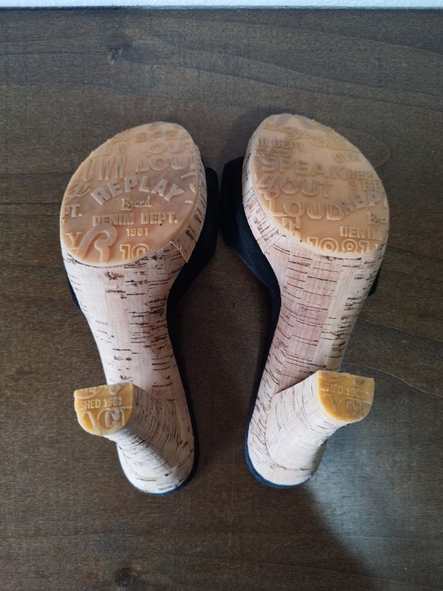 Sandali Replay neri con tacco