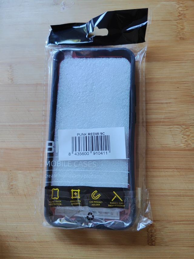 Custodia Redmi 9C Bibercas - rossa antiurto