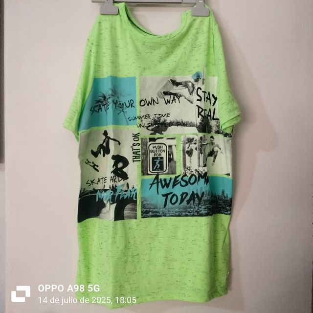 Camiseta State verde skater para niños