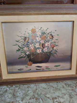 Cuadro antiguo flores