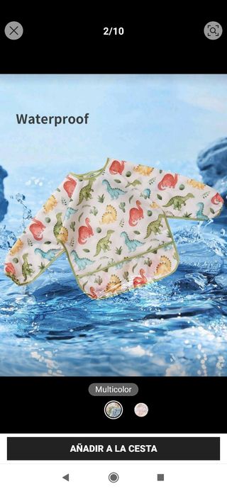 Babero bebé dinosaurios