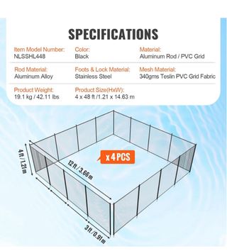 Red de Seguridad Piscina 1,21x14,63m