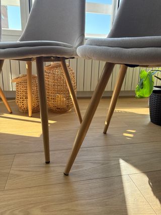 Sillas comedor beige - tapizada