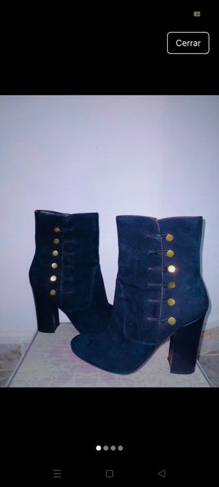 Botines tacón negros dorados