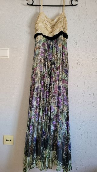 Vestido largo estampado multicolor
