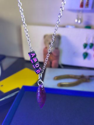 Set Collana e Orecchini Viola