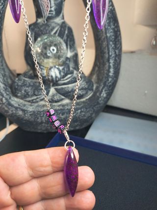 Set Collana e Orecchini Viola