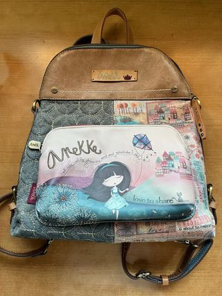 Mochila Anekke - Azul y marrón