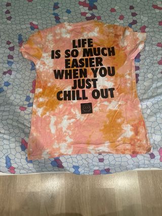 Camiseta Bershka tie-dye naranja