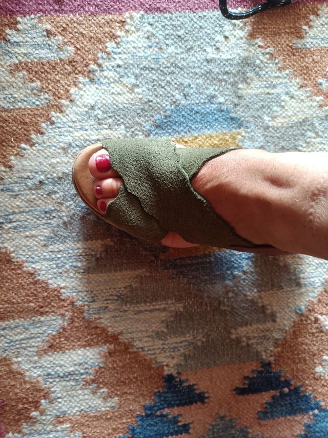 Sandalias plataforma ante verde