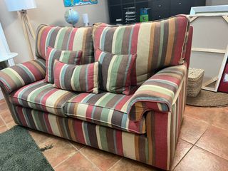 Sofá 2 plazas rayas multicolor