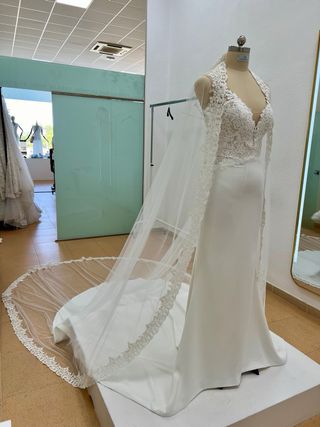 Vestido de novia NUEVO A ESTRENAR crepe y encaje
