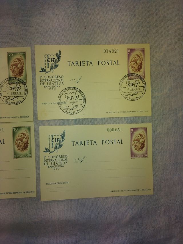 Intero postale 1º Congresso Filatelia Barcellona 1960