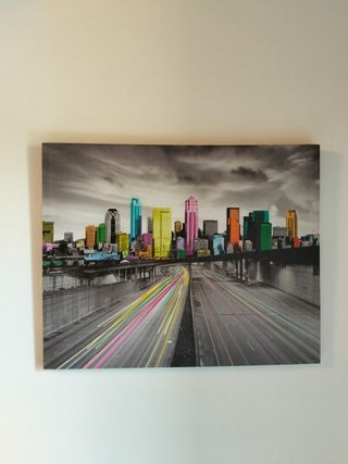 Cuadro ciudad multicolor