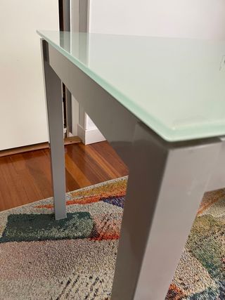 Mesa cristal extensible, patas metálicas