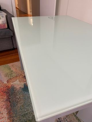 Mesa cristal extensible, patas metálicas