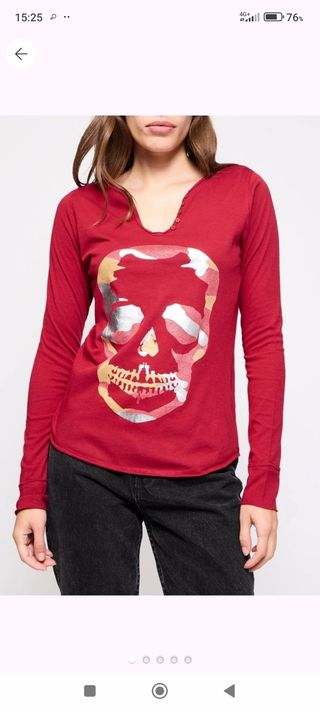 Camiseta Zadig & Voltaire roja calavera