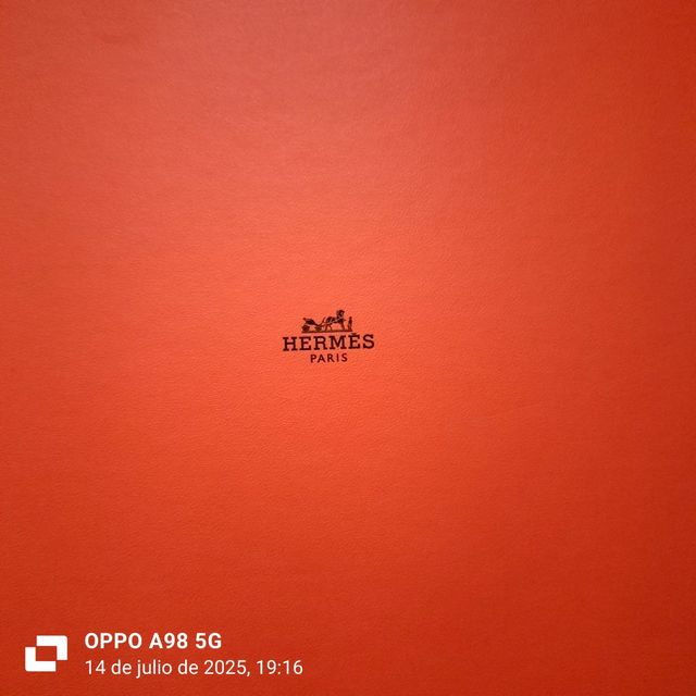 Caja Hermes vacía - Naranja las medidas en la foto
