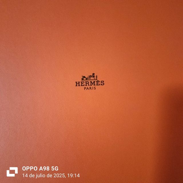 Caja Hermes vacía - Naranja las medidas en la foto