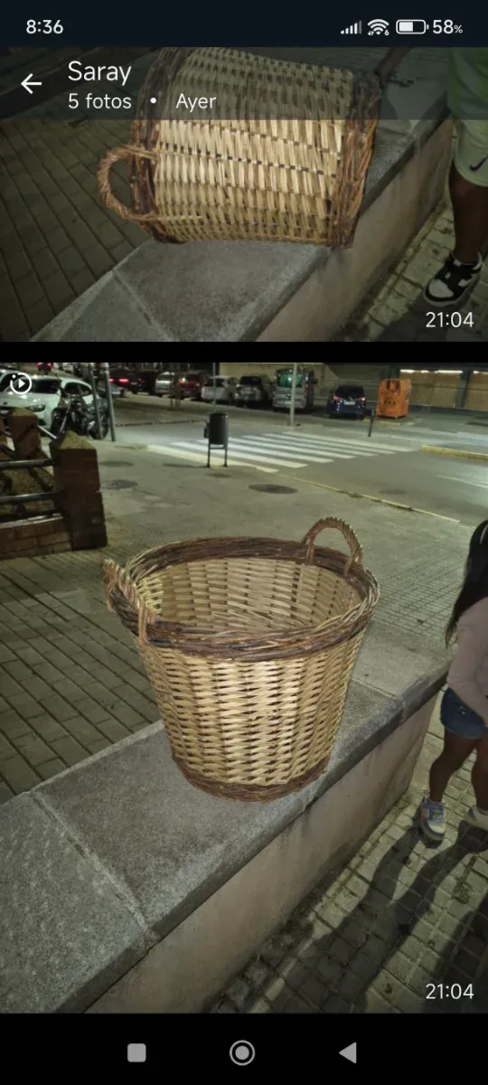 Cestas de mimbre para fruta