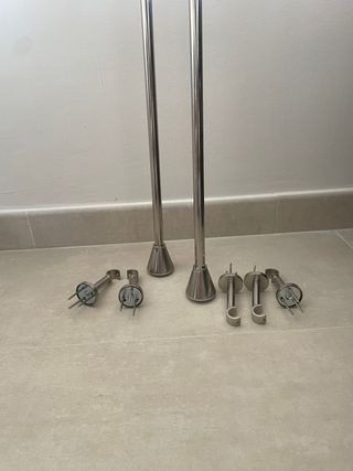 2 Barras Cortina Ikea - Metalicas Plateadas