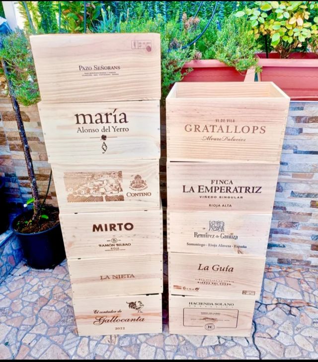 11 scatole di legno per la decorazione di cantine ristorante