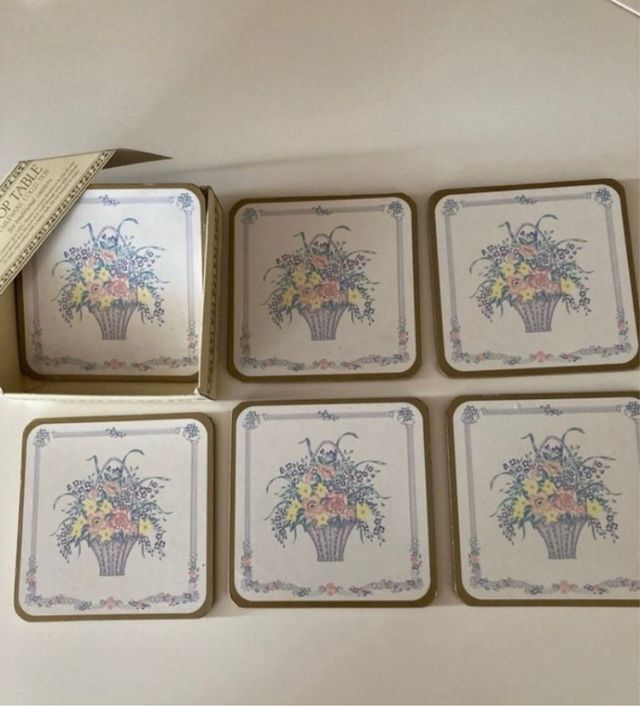 6 sottobicchieri inglesi nuovi vintage